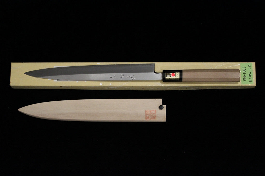 Gesshin Hide 240mm Blue #1 Hon-Kasumi Yanagiba