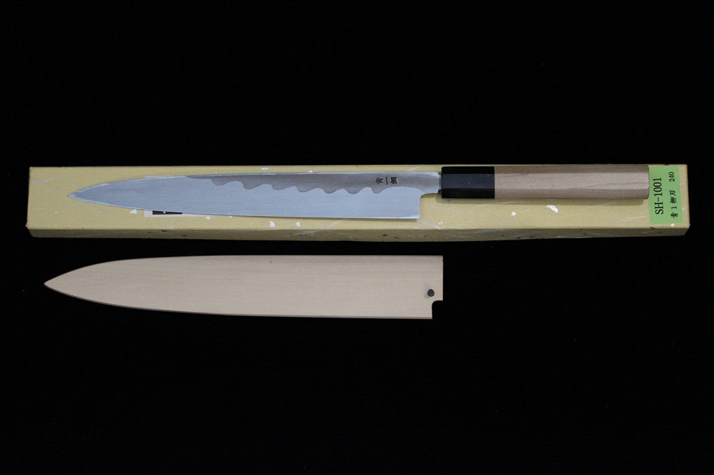 Gesshin Hide 240mm Blue #1 Hon-Kasumi Yanagiba