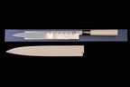 Gesshin Hide 300mm Blue #1 Hon-Kasumi Yanagiba with Engraved Momiji (Japanese Maple)