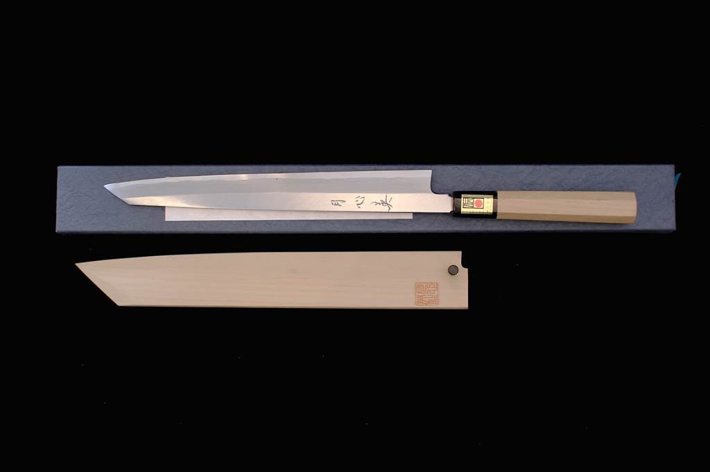 Gesshin Hide 270mm Blue #1 Hon-Kasumi Kensaki Yanagiba