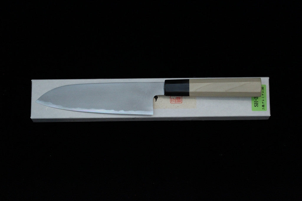 Gesshin Hide 180mm White #2 Hon-Kasumi Santoku