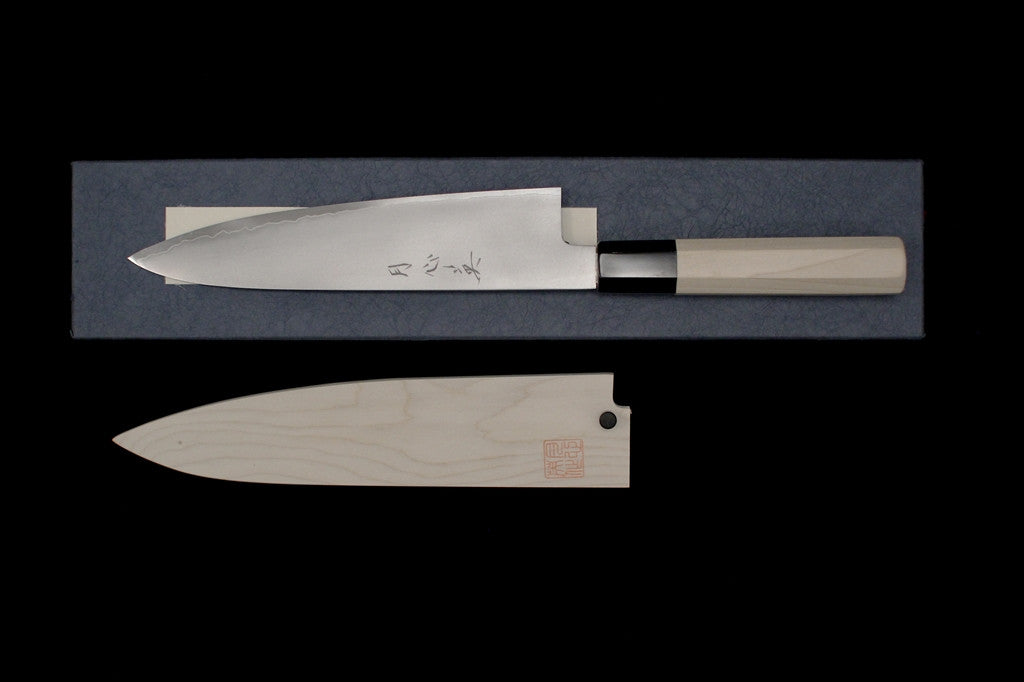 Gesshin Hide 210mm Ginsanko Hon-Kasumi Wa-Gyuto