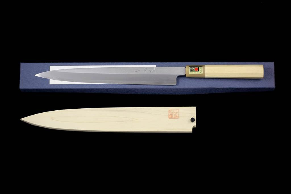 Gesshin Hide 270mm Blue #1 Left-Handed Hon-Kasumi Yanagiba