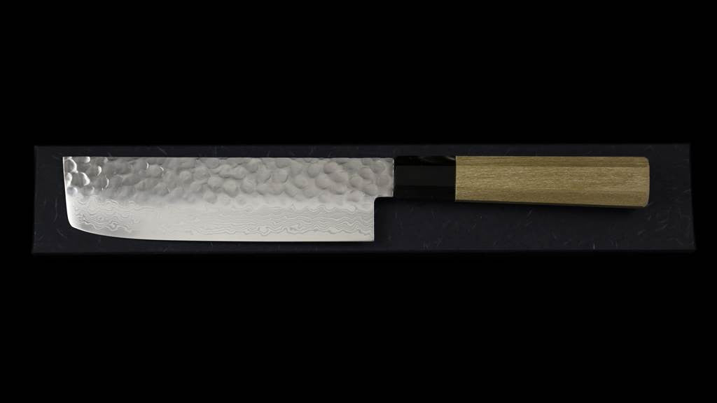 Gonbei 160mm Hammered Damascus Nakiri