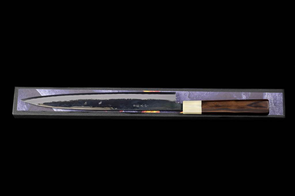 Zakuri 270mm Blue Super Kurouchi Wa-Sujihiki (Ebony Handle)