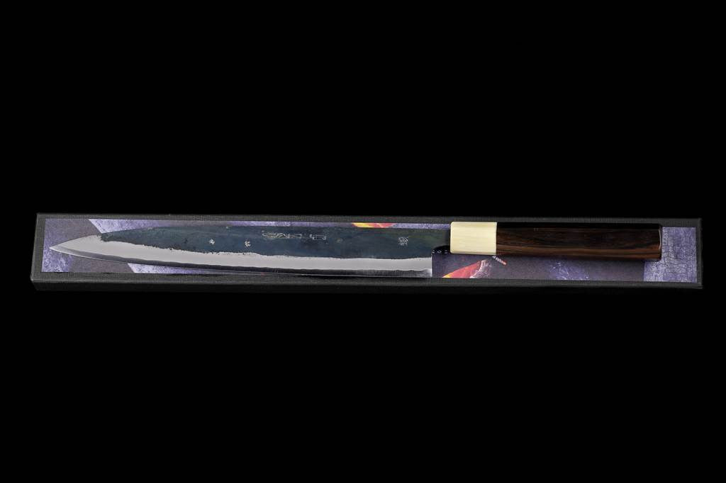 Zakuri 270mm Blue Super Kurouchi Wa-Sujihiki (Ebony Handle)