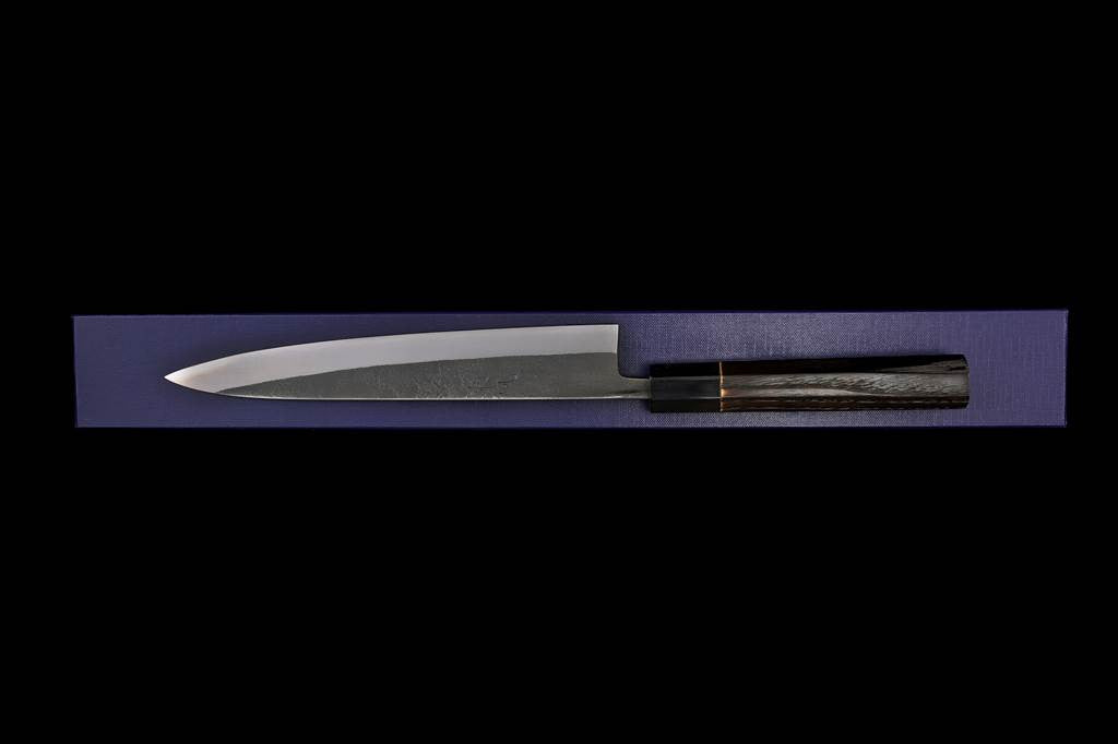 Kochi 210mm Kurouchi Stainless Clad Carbon Wa-Petty